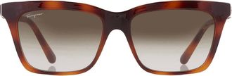 Ferragamo Grey Gradient Rectangular Ladies Sunglasses SF1027S 214 55