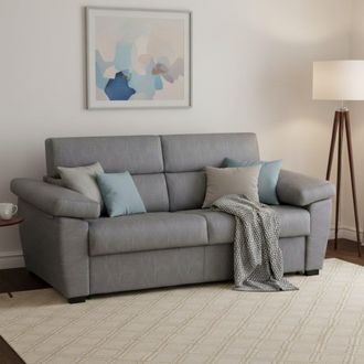 Dmora Dmora - Sof&aacute; Cama 3 Plazas Trino, Sof&aacute; Convertible Para Sal&oacute;n, Acolchado, Desenfundable, Calidad 100% Made In Italy, 225x95 H100 Cm, T&oacute;rtola