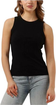 Drykorn Olina Mouwloze Top - Dames - Tops zonder mouwen - Zwart - XS - Katoen - Tops