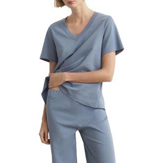 Mango Cotton T-Shirt in Blue at Nordstrom, Size Medium