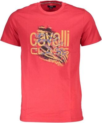 Cavalli Cotton T-Shirt - Heren - T-shirts - Rood - L - Katoen - Tops