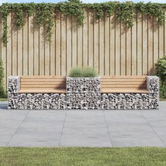 vidaXL Vidaxl - Banco De Jard&iacute;n Con Cesta De Gaviones Madera Maciza De Pino