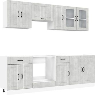 vidaXL Vidaxl - Set Mobili da Cucina 8 pz Kalmar Grigio Cemento in Truciolato