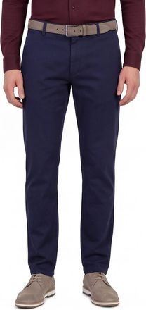 Meyer bonn flatfront broek blauw katoen