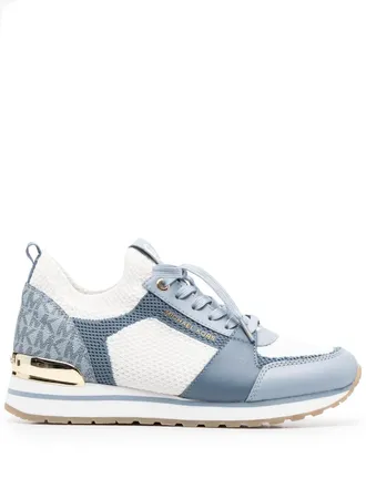 Michael Michael Kors panelled low-top sneakers - women - Calf Leather/Fabric/Rubber/Fabric - 7.5 - Blue