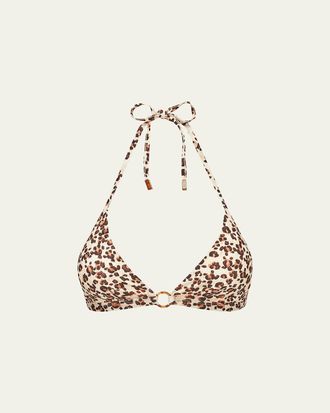 Vilebrequin Turtles Leopard Jersey Bikini Top