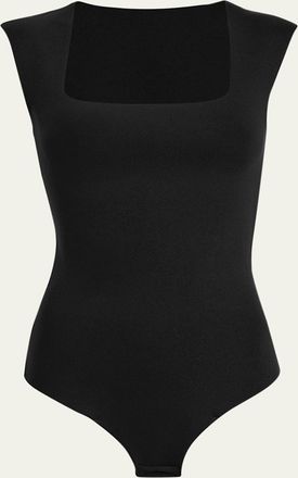 Commando Cap-Sleeve Neoprene Thong Bodysuit
