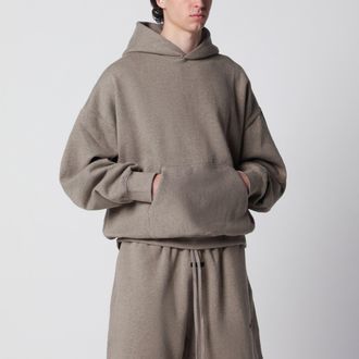 Fear of God Felpa con cappuccio in cotone felpato color taupe