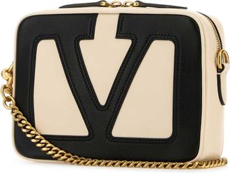 Valentino Garavani Womens Case Crossbody Bag Beige Lambskin Leather