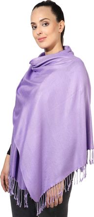 World of Shawls Pashmina Style All Seasons Handcrafted Wrap Shawl Stole Scarf (Lilac)