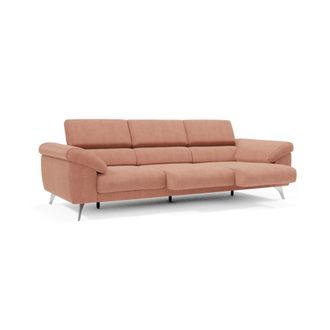 Divani.Store Sof&aacute; con 3 asientos reposabrazos con arc&oacute;n 265 cm melocot&oacute;n