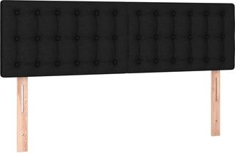 vidaXL Cabecero Con Led De Tela Negro 144x5x78/88 Cm Vidaxl