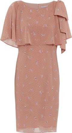 Gina Bacconi Womens Claren Floral Spot Chiffon Dress - Pink - Size 16 UK