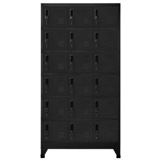 Berkfield Home Locker Cabinet Black 90x40x180 cm Steel | Size: 90 x 40 x 180 cm