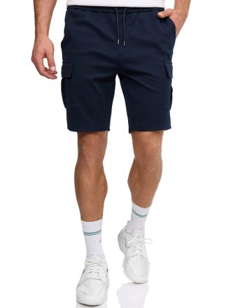 Indicode Shorts INDICODE INNello cargo shorts, Herren, Gr. XXL, N-Gr, sky captain, Web, Obermaterial: 95% Polyester, 5% Elasthan, bedruckt, regular fit kniefre