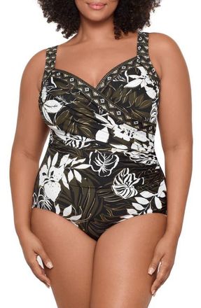 Miraclesuit Elle Dorado Sanibel Underwire One-Piece Swimsuit in Blm at Nordstrom, Size 24W