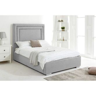 Casa Santiago Silver Arlington Fabric Single Bed Frame