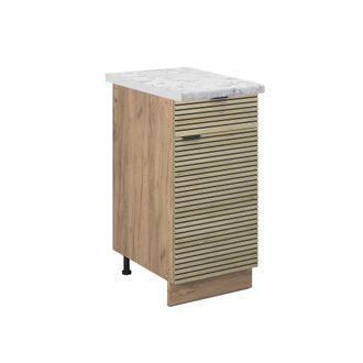 Vicco Mueble Bajo De Cocina Fame-line, Panel De Roble, 40 Cm, Et M&aacute;rmol, Vicco