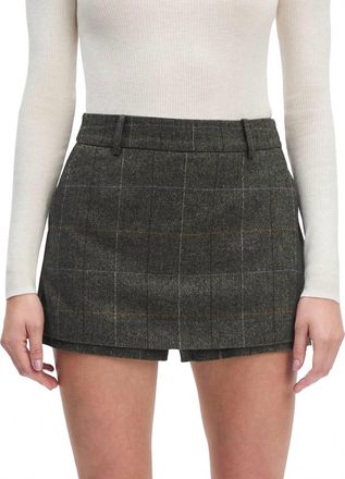 Favorite Daughter Spencer Plaid Skort In Mocha Plaid