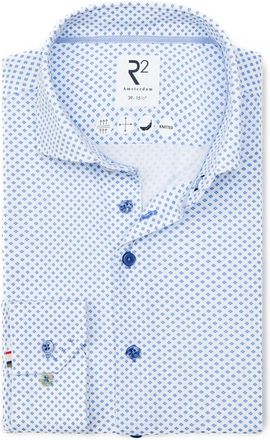 R2 Amsterdam Heren, Overhemden, Blauw, Maat: XL