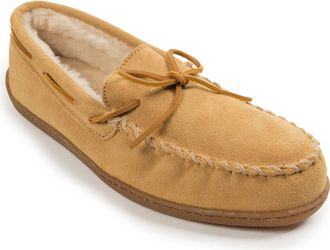 Minnetonka Lined Hardsole Slipper in Tan Suede at Nordstrom, Size 10