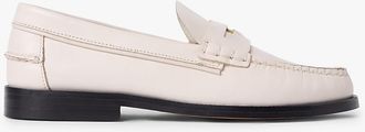 Tommy Hilfiger Womens Smooth Leather Penny Loafer - White - US 6.5 / EU 37