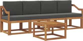 vidaXL Conjunto De Sof&aacute;s De Exterior 5 Uds. Natural Y Antracita Vidaxl