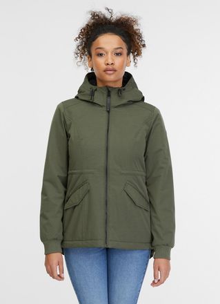 Ragwear Outdoorjacke RAGWEAR DOWEY WARM, Damen, Gr. XS (34), gr&uuml;n (schwarz olive), Web, Obermaterial: 100% Polyester, unifarben, Po-bedeckend, Rippstrickb&uuml;ndc
