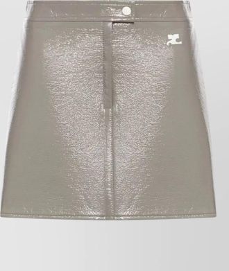 Courr&egrave;ges vinyl-effect mini skirt