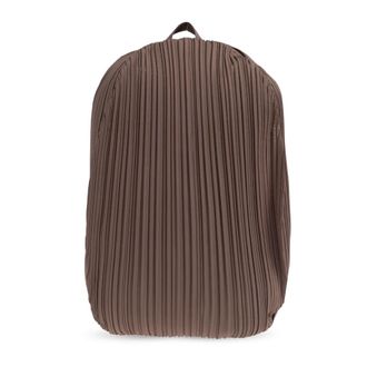 Issey Miyake Backpacks, female, Brown, Size: ONE SIZE Pleated backpack