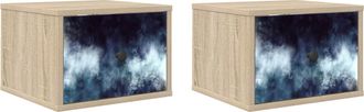 vidaXL Mesita De Noche De Pared Raalte 2 Uds. Roble Sonoma Vidaxl