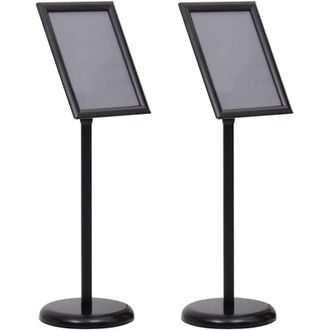 vidaXL Soportes De P&oacute;ster Manual 2 Pcs Negro 32.5x 24 X 78 Cm Vidaxl