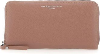 Gianni Chiarini Accessoires, Dames, Roze, ONE Size, Leer, Grain Wallet