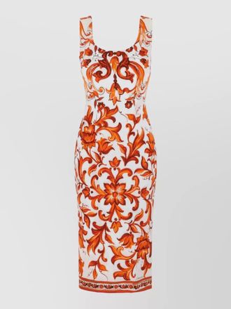 Dolce & Gabbana stretch silk midi dress floral motif