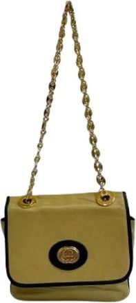 Gucci Pre-owned Vintage Schoudertas - Dames - Vintage Schoudertas - Beige - ONE Size - Leer - Vintage