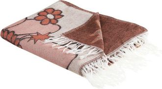 Beliani Manta De Acr&iacute;lico Poli&eacute;ster Multicolor 130 X 170 Cm Patr&oacute;n Floral Flecos Darau