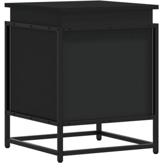 vidaXL Caja Almacenaje Con Tapa Madera Ingenier&iacute;a Negro 40x40x51,5 Cm Vidaxl