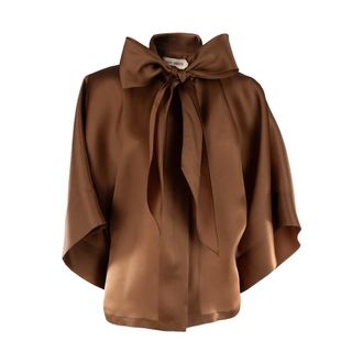 Alberta Ferretti Dames, Blouses & Shirts, Bruin, Maat: XL Zijde