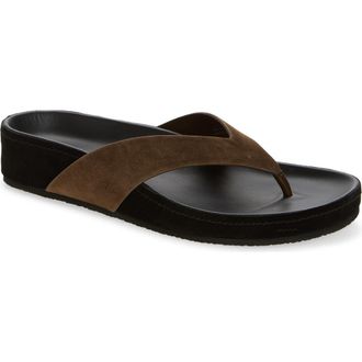 Jeffrey Campbell Relaxer Platform Thong Sandal in Brown Suede at Nordstrom, Size 9.5