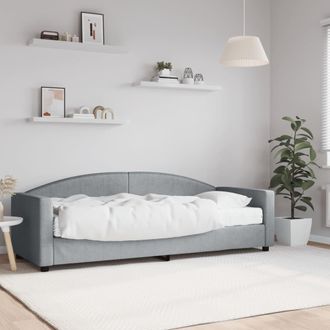 vidaXL Sof&aacute; Cama Con Colch&oacute;n Tela Gris Claro 80x200 Cm Vidaxl
