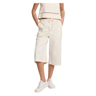 Kocca Pantaloni cropped con coulisse - Dames - Vrijetijds broeken - Wit - M - Broeken