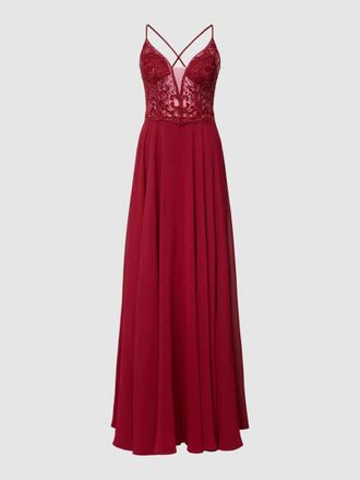Luxuar Luxuar Abendkleid mit floraler Spitze in Rot, Gr&ouml;&szlig;e 44