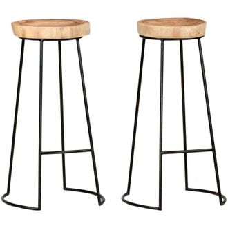 vidaXL Taburetes De Cocina 2 Unidades Madera Maciza De Acacia Vidaxl