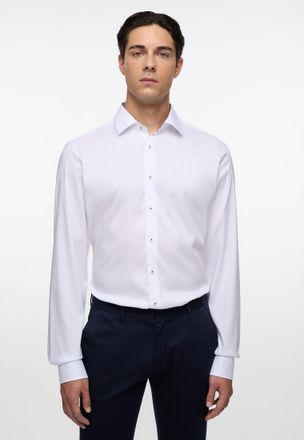 Eterna Langarmhemd ETERNA SLIM FIT, Herren, Gr. 41, N-Gr, weiss (wei&szlig;), Twill, 4% Elasthan, 26% Polyamid, 70% Lyocell, schmal, Manschette, Hemden Langarmhemd