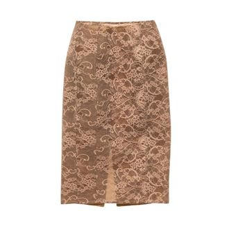 Acne Studios Midi Skirts, female, Brown, Size: M Lace Midi Skirt
