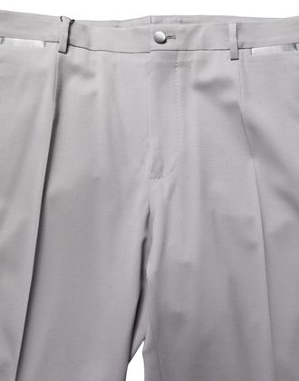 Dolce & Gabbana Mens Wool Tapered Trousers Gray Virgin Silk