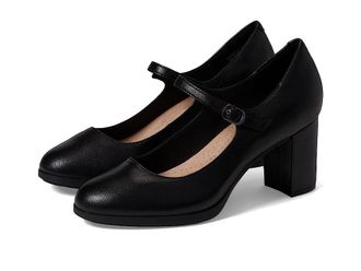 Clarks Bayla Nora High Womens Heels Black Leather : 12 B - Medium