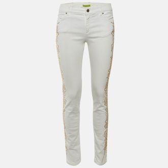 Versace Jeans White Denim Studded Jeans