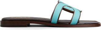 Tod's logo-strap leather sandals - women - Leather/Leather/Leather - 34.5 - Blue