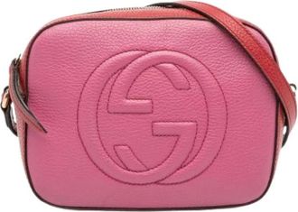 Gucci Pre-owned Cross Body Bags, female, Pink, Size: ONE SIZE Pre-owned Soho Disco Crossbody Bag